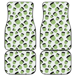 Halloween Frankenstein Pattern Print Front and Back Car Floor Mats