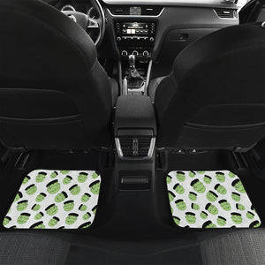 Halloween Frankenstein Pattern Print Front and Back Car Floor Mats