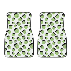 Halloween Frankenstein Pattern Print Front Car Floor Mats