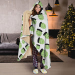 Halloween Frankenstein Pattern Print Hooded Blanket