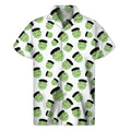 Halloween Frankenstein Pattern Print Men's Short Sleeve Shirt