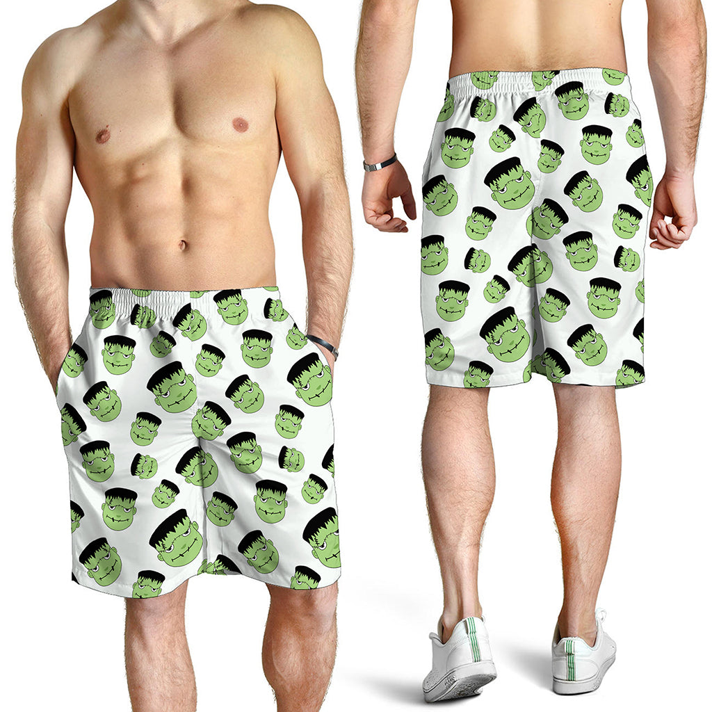 Halloween Frankenstein Pattern Print Men's Shorts