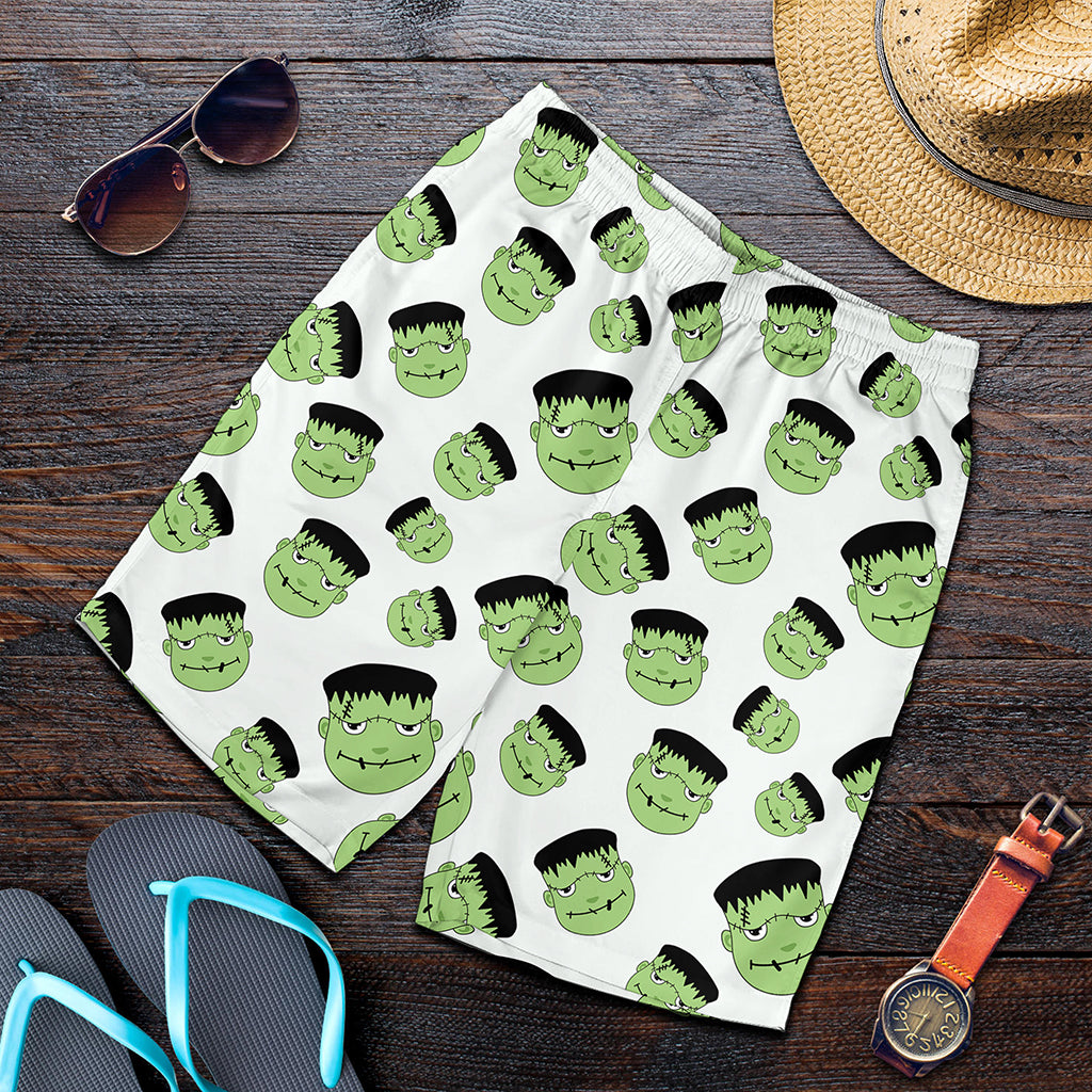 Halloween Frankenstein Pattern Print Men's Shorts