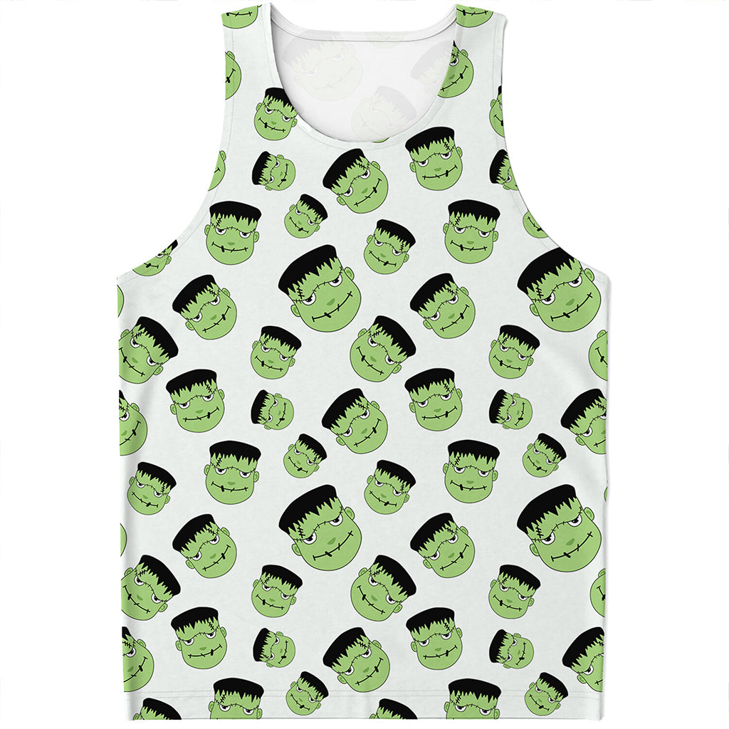 Halloween Frankenstein Pattern Print Men's Tank Top