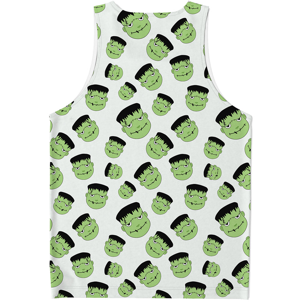 Halloween Frankenstein Pattern Print Men's Tank Top