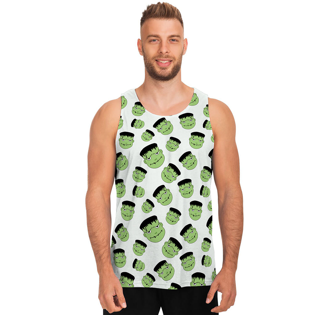 Halloween Frankenstein Pattern Print Men's Tank Top