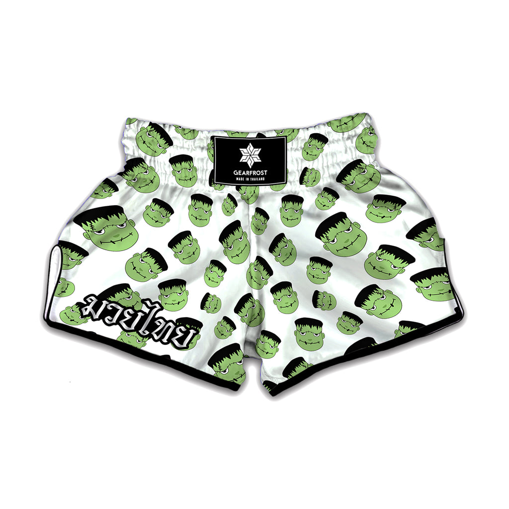 Halloween Frankenstein Pattern Print Muay Thai Boxing Shorts