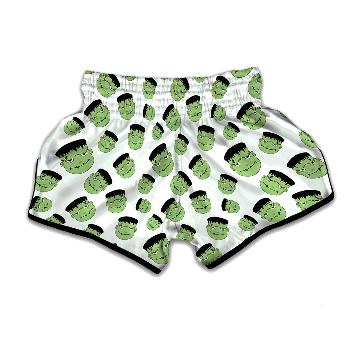 Halloween Frankenstein Pattern Print Muay Thai Boxing Shorts