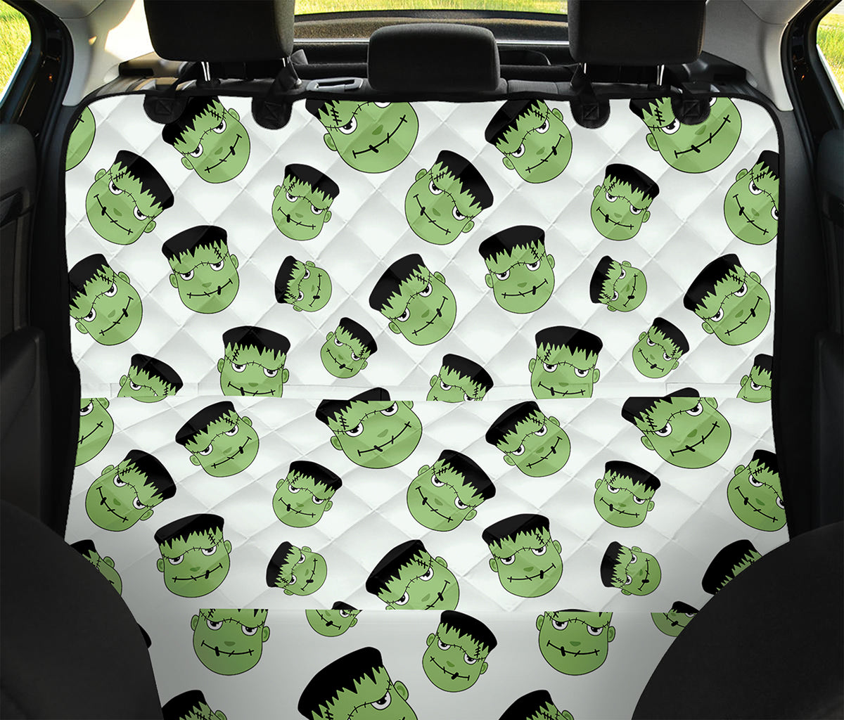 Halloween Frankenstein Pattern Print Pet Car Back Seat Cover