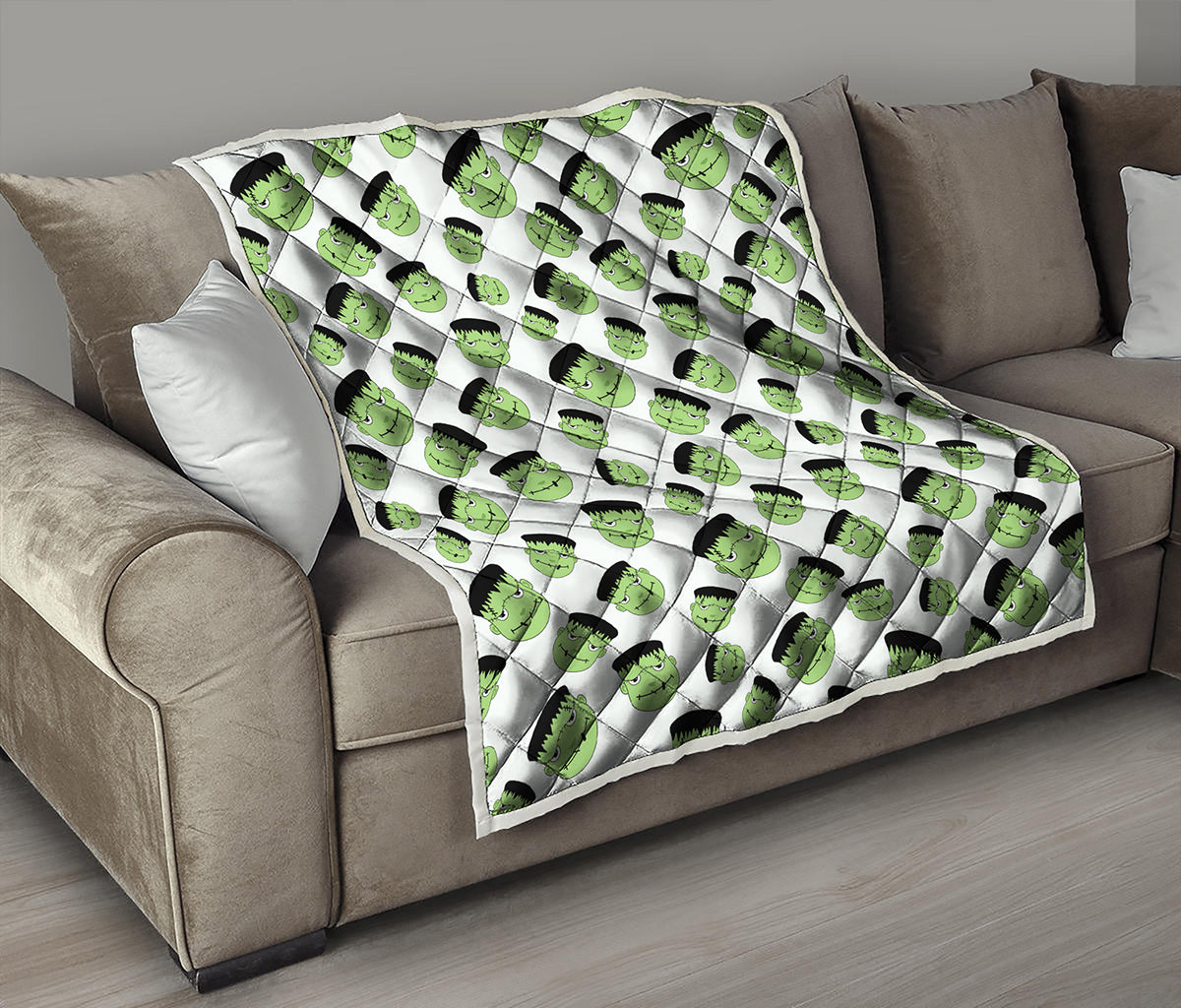 Halloween Frankenstein Pattern Print Quilt