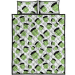 Halloween Frankenstein Pattern Print Quilt Bed Set