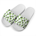 Halloween Frankenstein Pattern Print White Slide Sandals