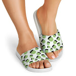 Halloween Frankenstein Pattern Print White Slide Sandals