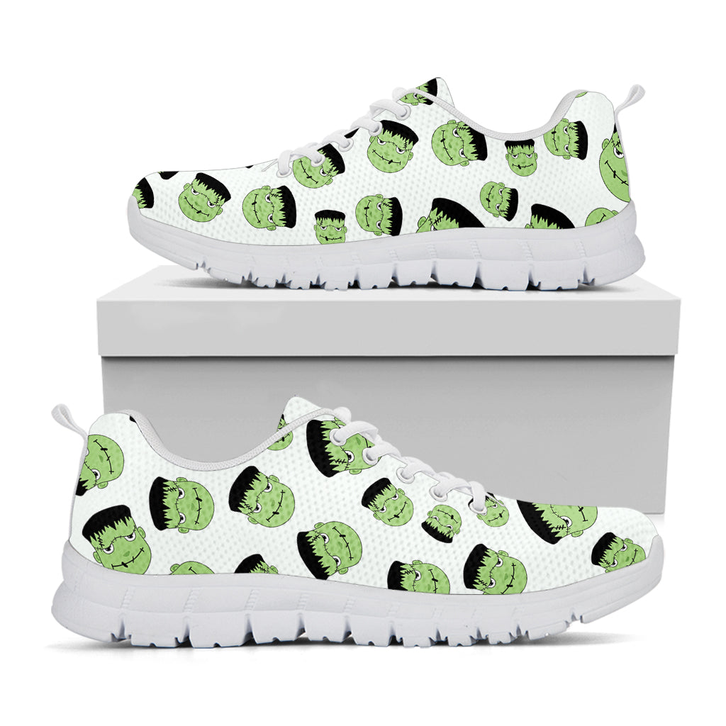 Halloween Frankenstein Pattern Print White Sneakers