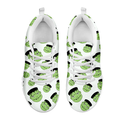 Halloween Frankenstein Pattern Print White Sneakers