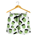 Halloween Frankenstein Pattern Print Women's Shorts