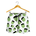 Halloween Frankenstein Pattern Print Women's Shorts