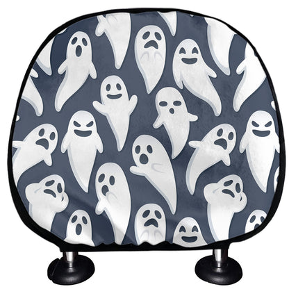 Halloween Ghost Pattern Print Car Headrest Covers