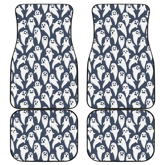 Halloween Ghost Pattern Print Front and Back Car Floor Mats