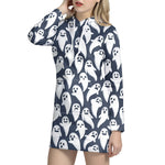 Halloween Ghost Pattern Print Hoodie Dress