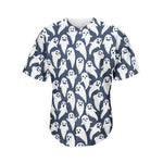 Halloween Ghost Pattern Print Men's Baseball Jersey