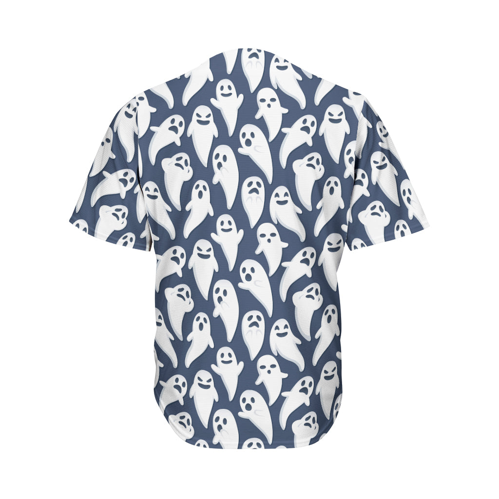 Halloween Ghost Pattern Print Men's Baseball Jersey