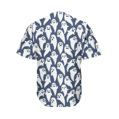 Halloween Ghost Pattern Print Men's Baseball Jersey