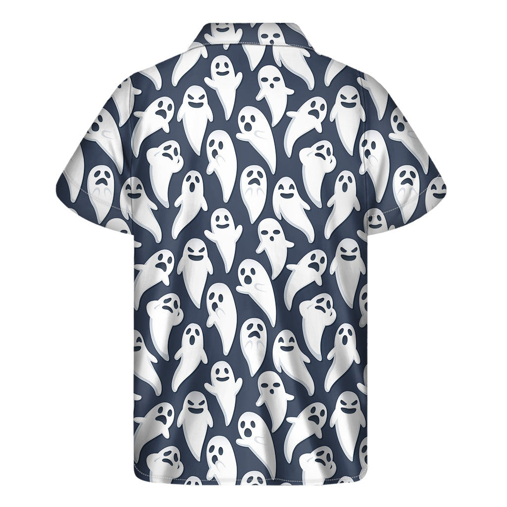 Halloween Ghost Pattern Print Men's Short Sleeve Shirt