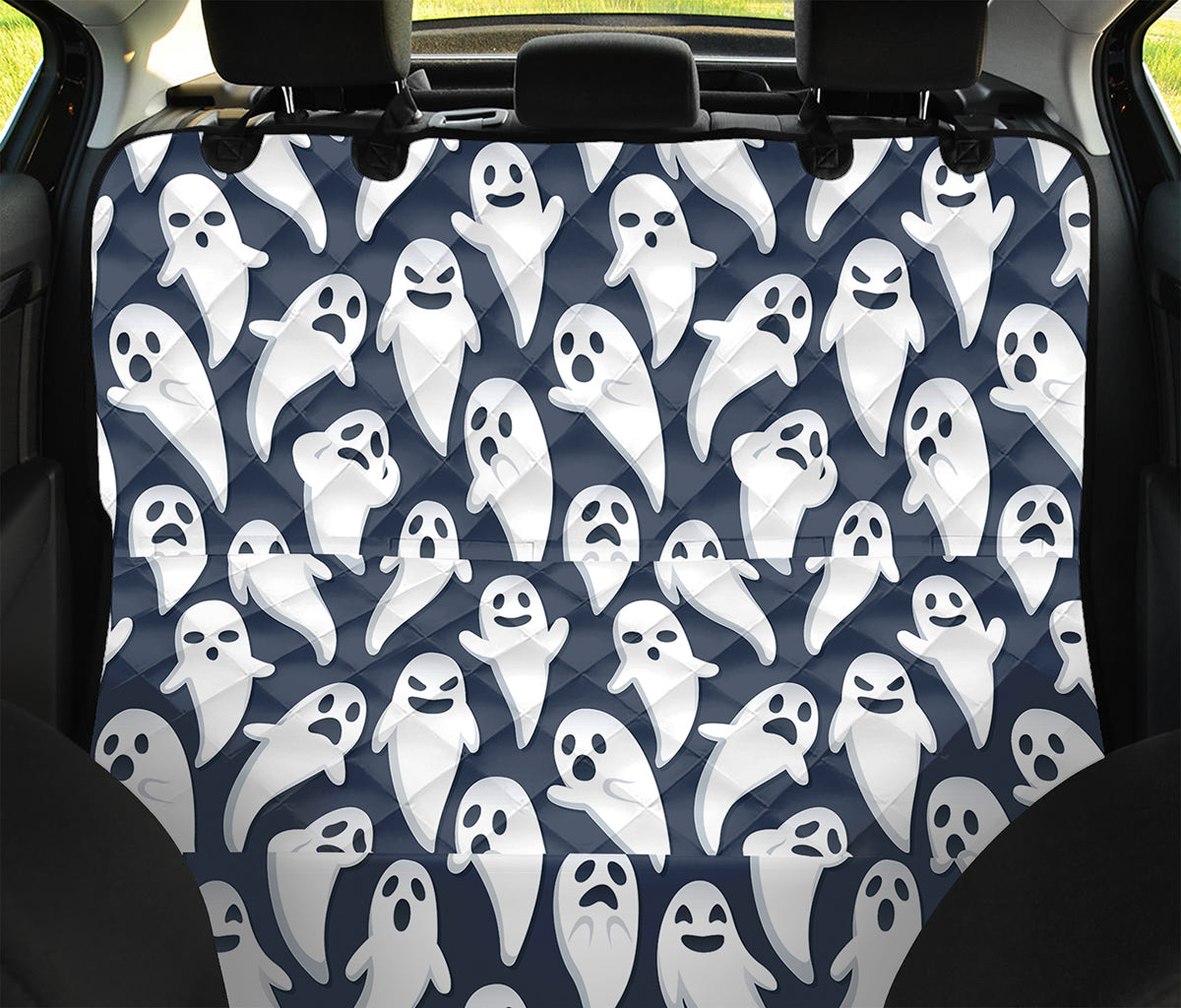 Halloween Ghost Pattern Print Pet Car Back Seat Cover