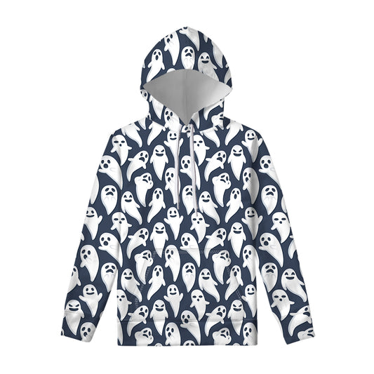 Halloween Ghost Pattern Print Pullover Hoodie