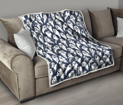 Halloween Ghost Pattern Print Quilt