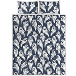 Halloween Ghost Pattern Print Quilt Bed Set