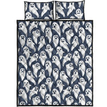 Halloween Ghost Pattern Print Quilt Bed Set