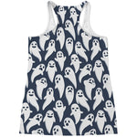 Halloween Ghost Pattern Print Women's Racerback Tank Top
