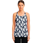 Halloween Ghost Pattern Print Women's Racerback Tank Top