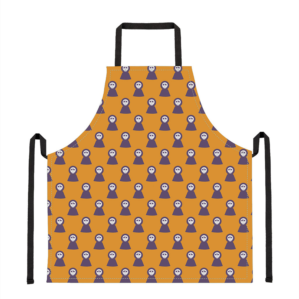 Halloween Grim Reaper Pattern Print Apron
