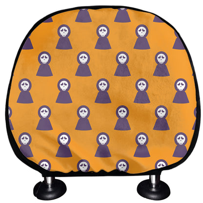 Halloween Grim Reaper Pattern Print Car Headrest Covers
