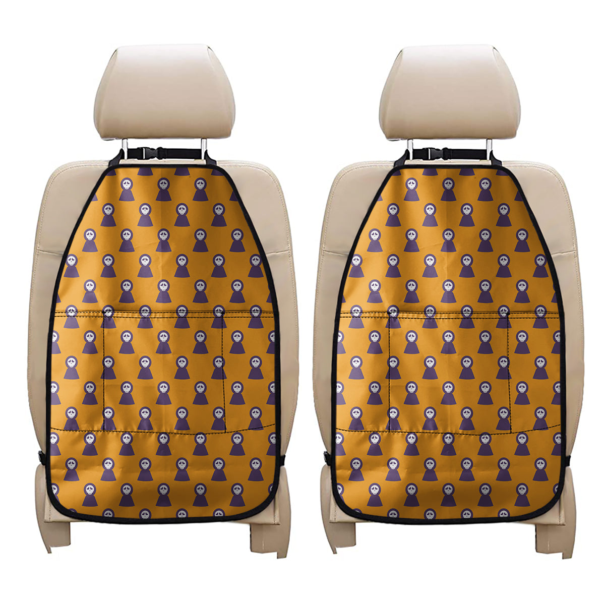 Halloween Grim Reaper Pattern Print Car Seat Organizers