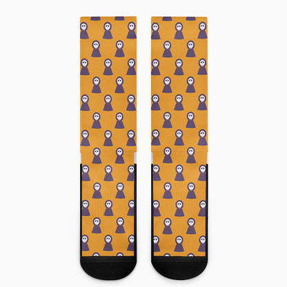Halloween Grim Reaper Pattern Print Crew Socks
