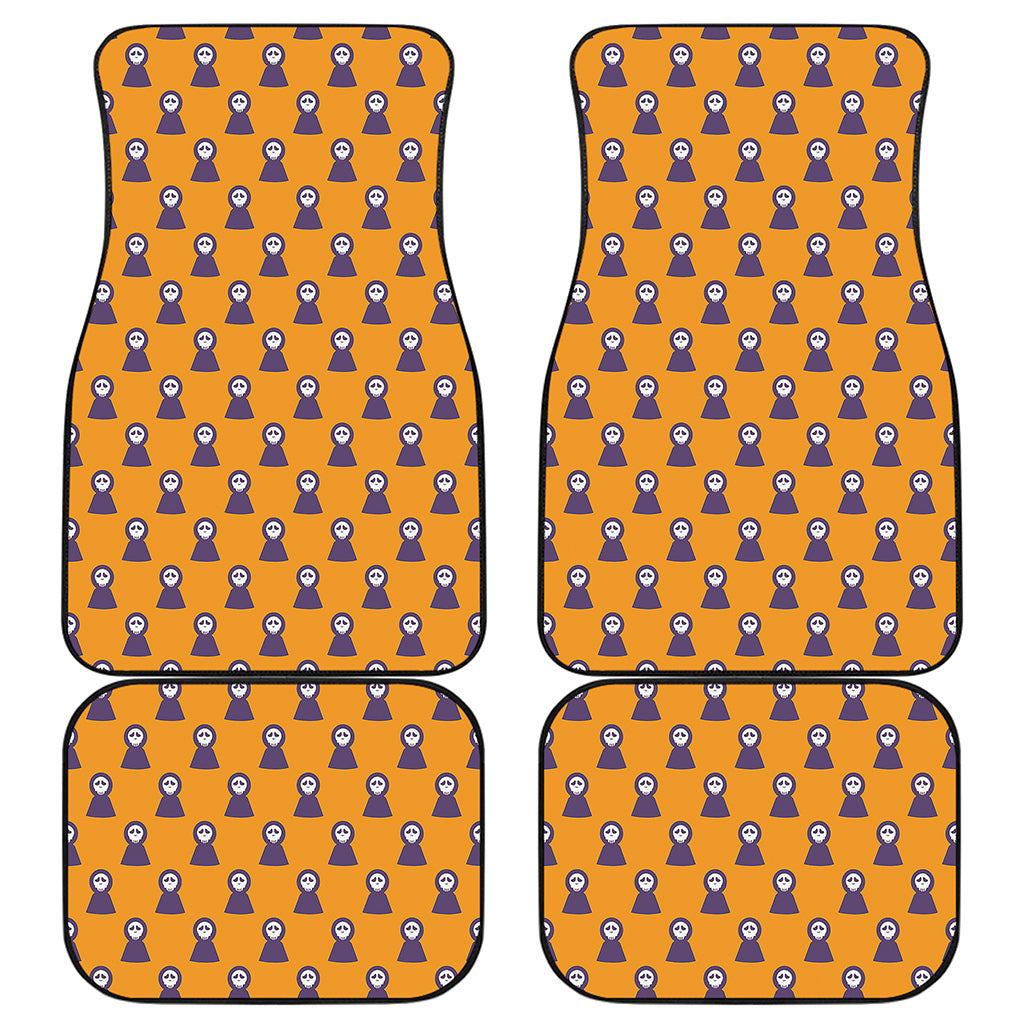 Halloween Grim Reaper Pattern Print Front and Back Car Floor Mats