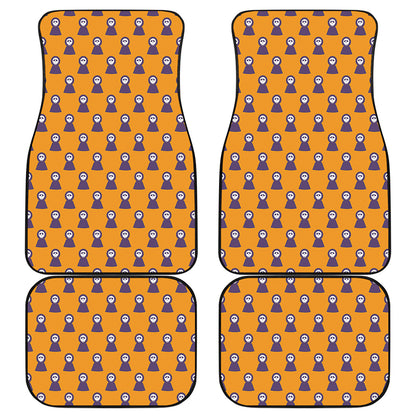 Halloween Grim Reaper Pattern Print Front and Back Car Floor Mats