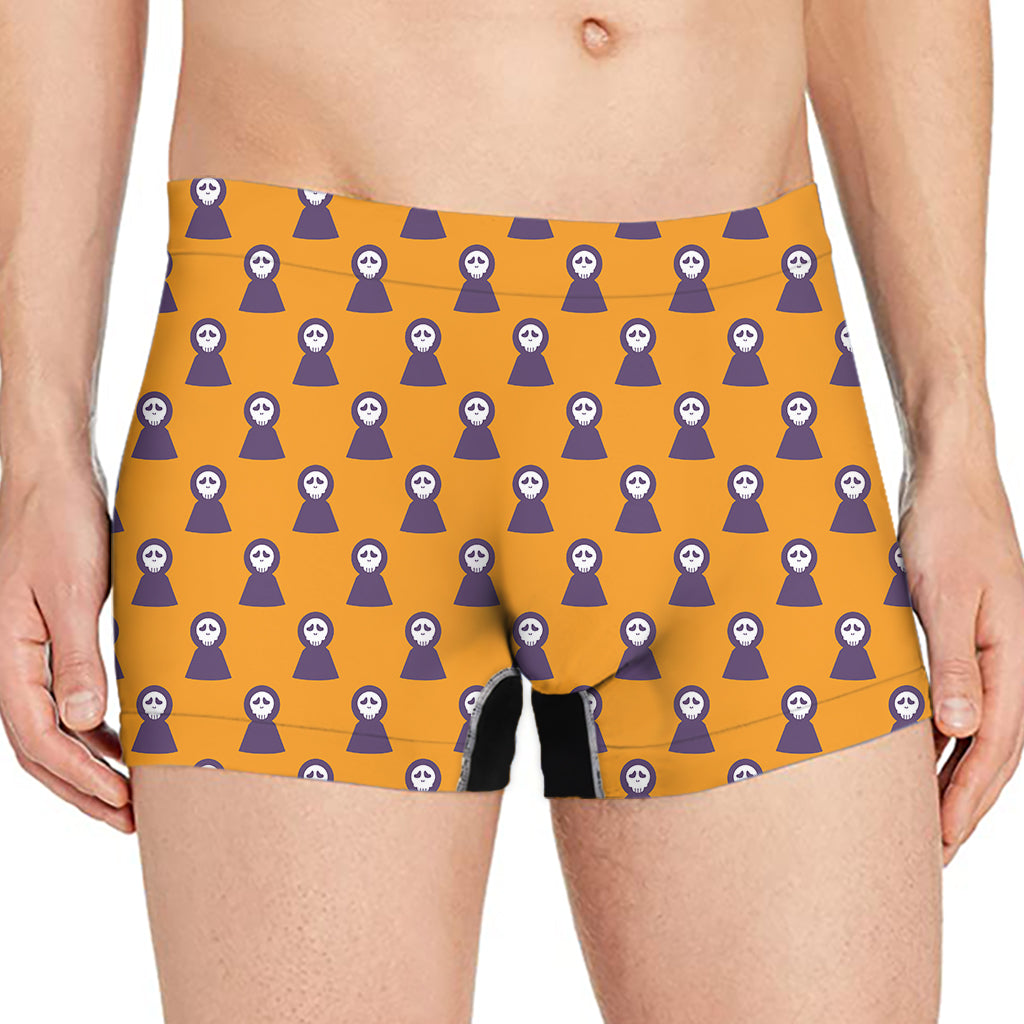 Halloween Grim Reaper Pattern Print Men's Boxer Briefs