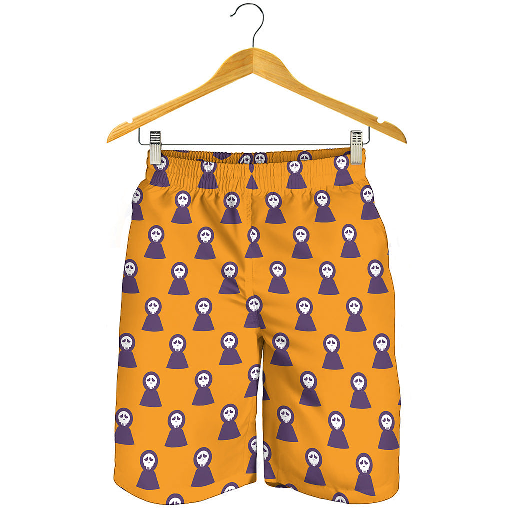 Halloween Grim Reaper Pattern Print Men's Shorts