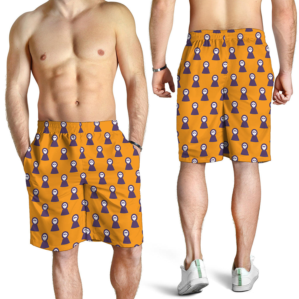 Halloween Grim Reaper Pattern Print Men's Shorts