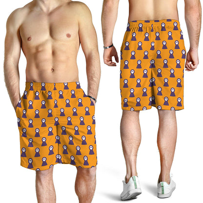 Halloween Grim Reaper Pattern Print Men's Shorts