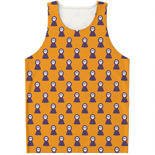 Halloween Grim Reaper Pattern Print Men's Tank Top