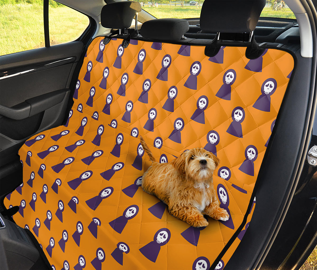 Halloween Grim Reaper Pattern Print Pet Car Back Seat Cover