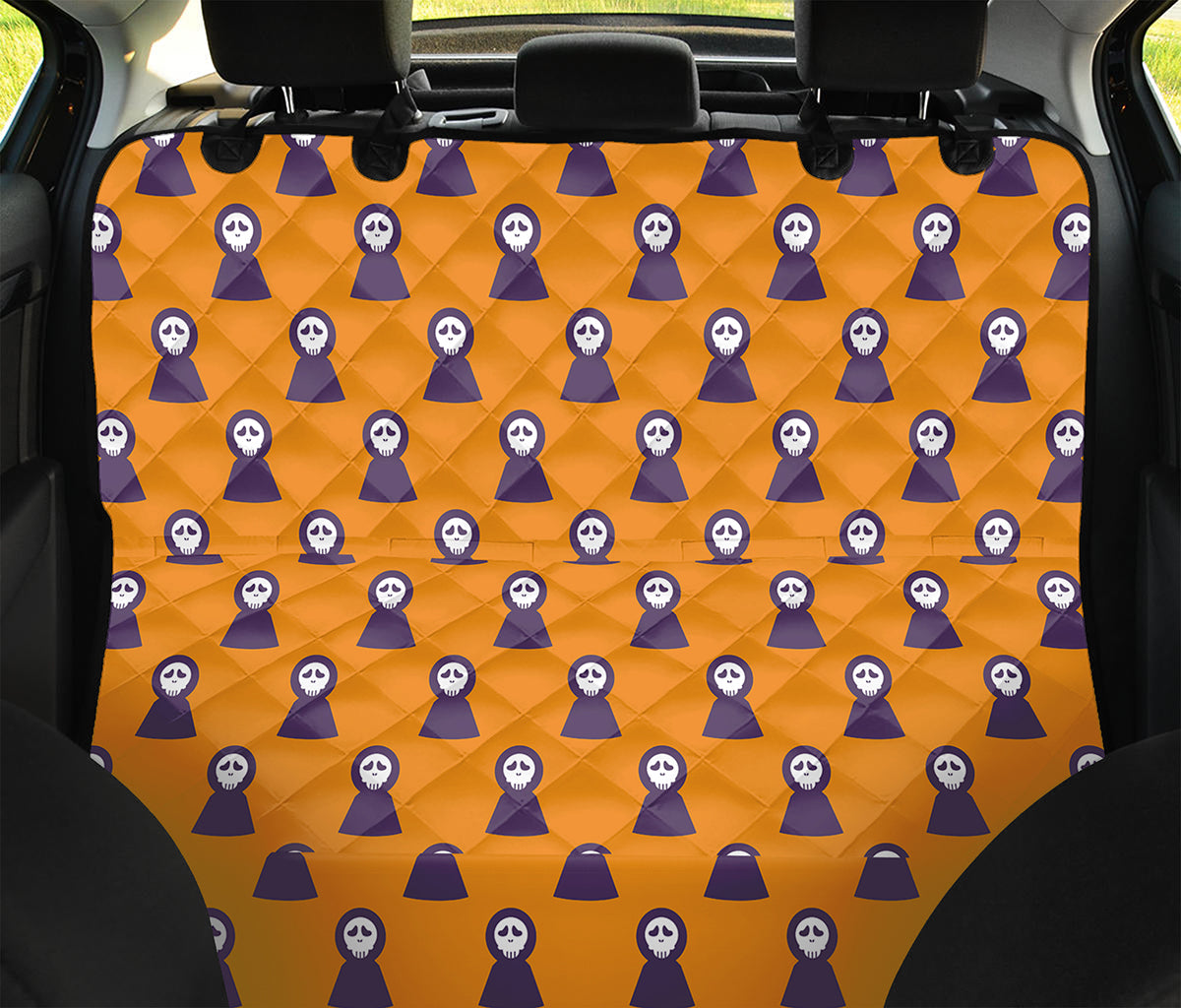 Halloween Grim Reaper Pattern Print Pet Car Back Seat Cover