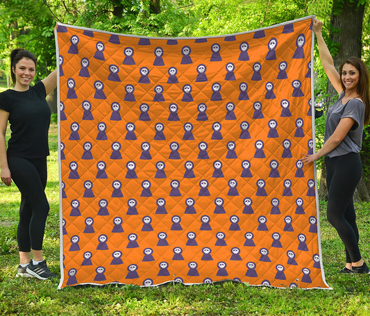 Halloween Grim Reaper Pattern Print Quilt