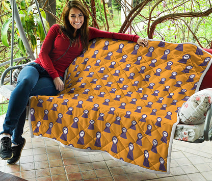 Halloween Grim Reaper Pattern Print Quilt